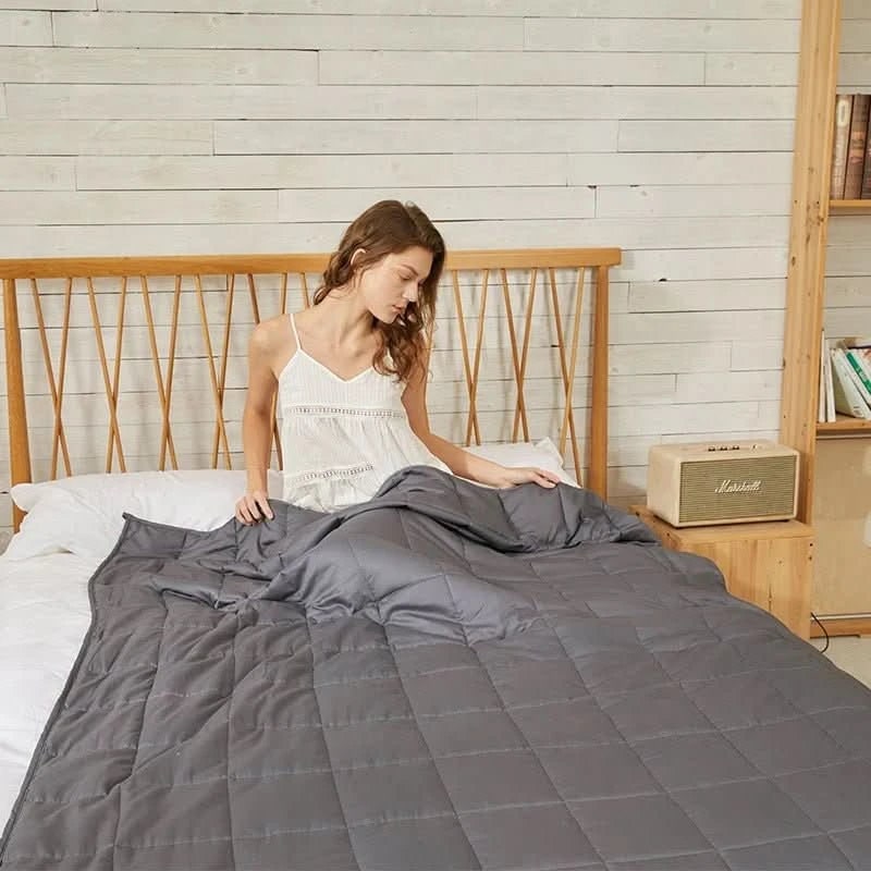 Cosycombe™ Quilted Cotton Weighted Blanket with Glass Bead Fill