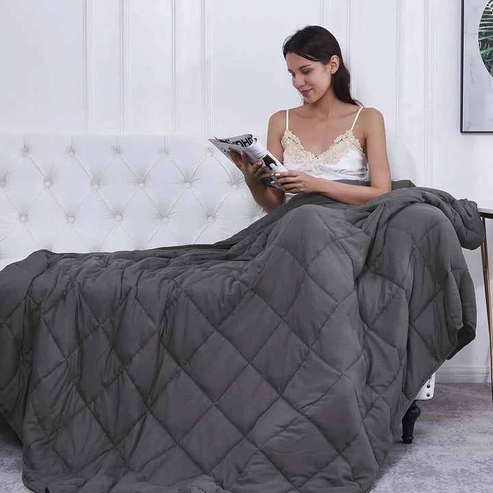 Cosycombe™ Quilted Cotton Weighted Blanket with Glass Bead Fill