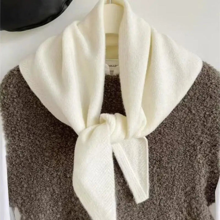 Cosycombe™ Korean-Style Triangle Knitted Scarf – Soft Winter Wrap for Women