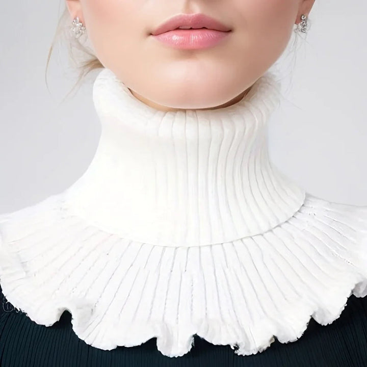 Cosycombe™ Knitted Turtleneck Neck Scarf with Ruffled Edge for Women