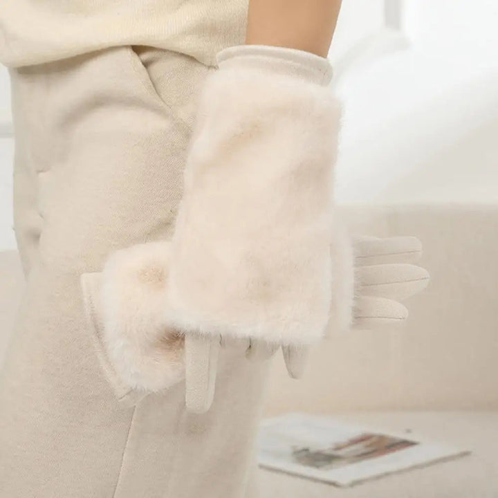 Cosycombe™ Suede Touchscreen Winter Gloves with Soft Fur Trim