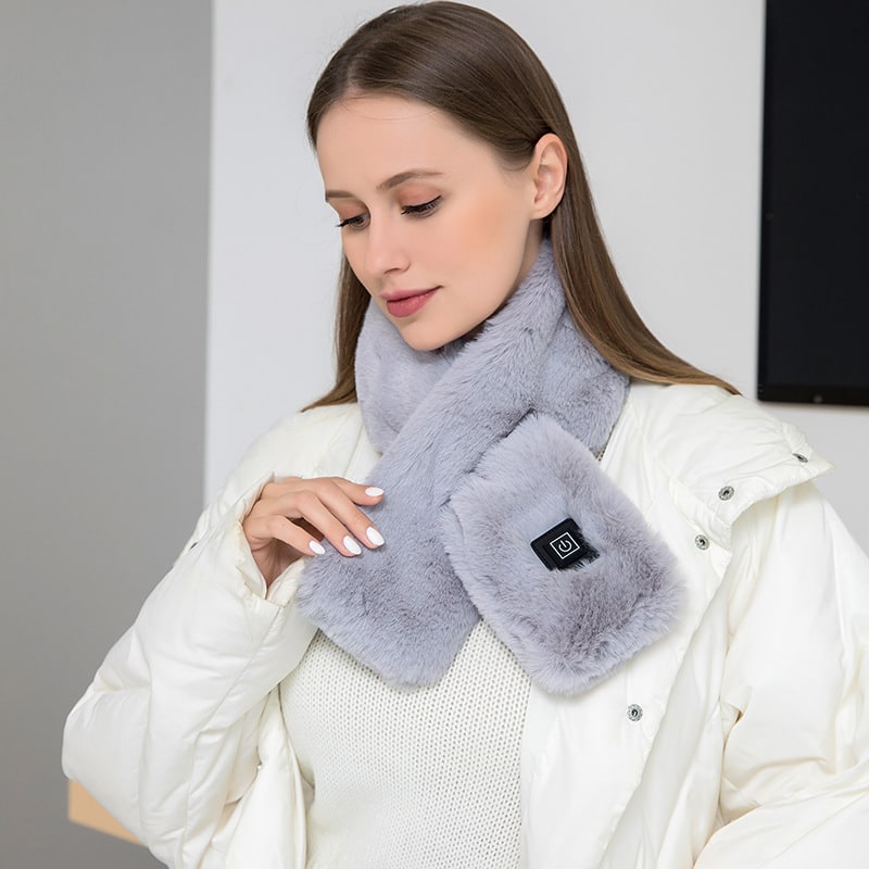 Cosycombe™ Heated Faux Fur Neck Scarf with 3 Heat Settings