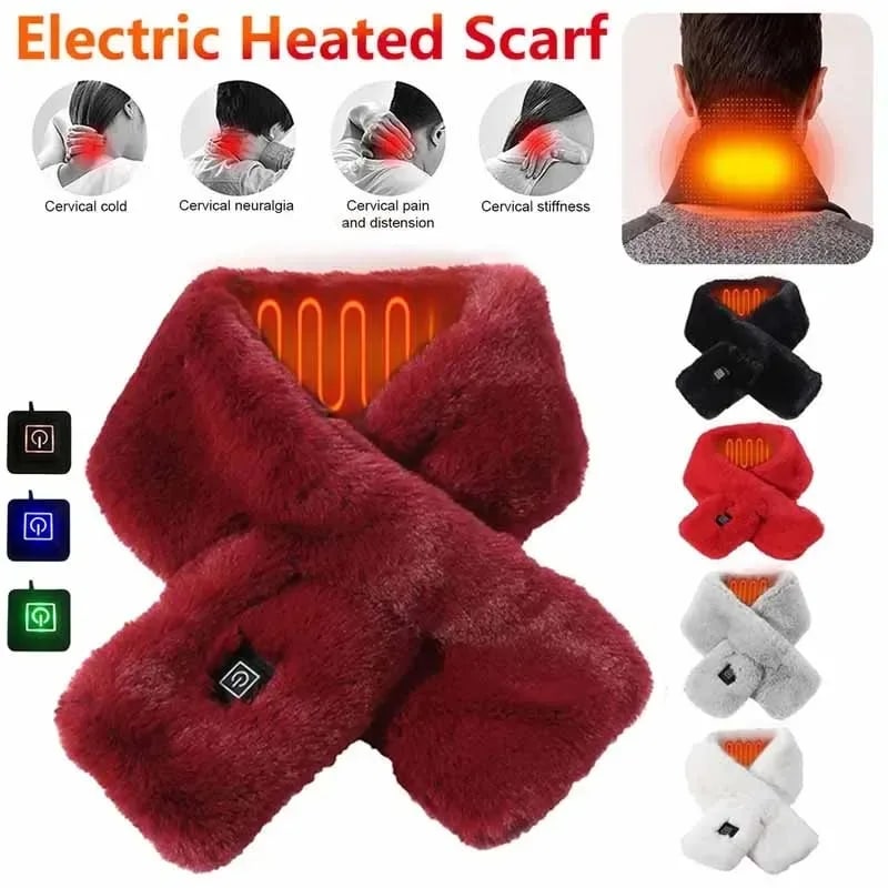 Cosycombe™ Heated Faux Fur Neck Scarf with 3 Heat Settings
