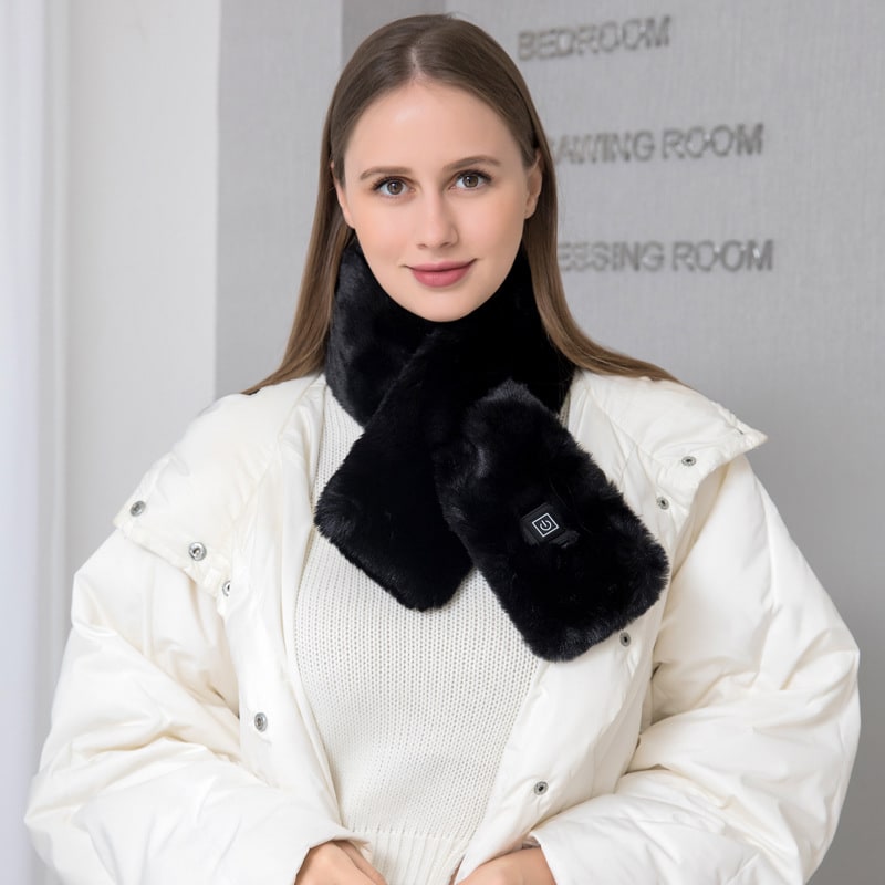 Cosycombe™ Heated Faux Fur Neck Scarf with 3 Heat Settings
